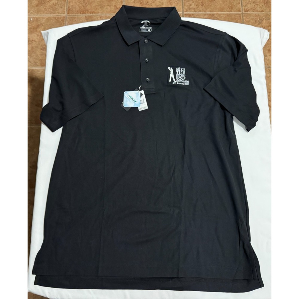 Monterey Club 2015 Mike Tice Charity Golf Tourny Black Polo Shirt XL NEW W/Tags